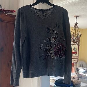 White House Black Market Black and White Knit Sweater